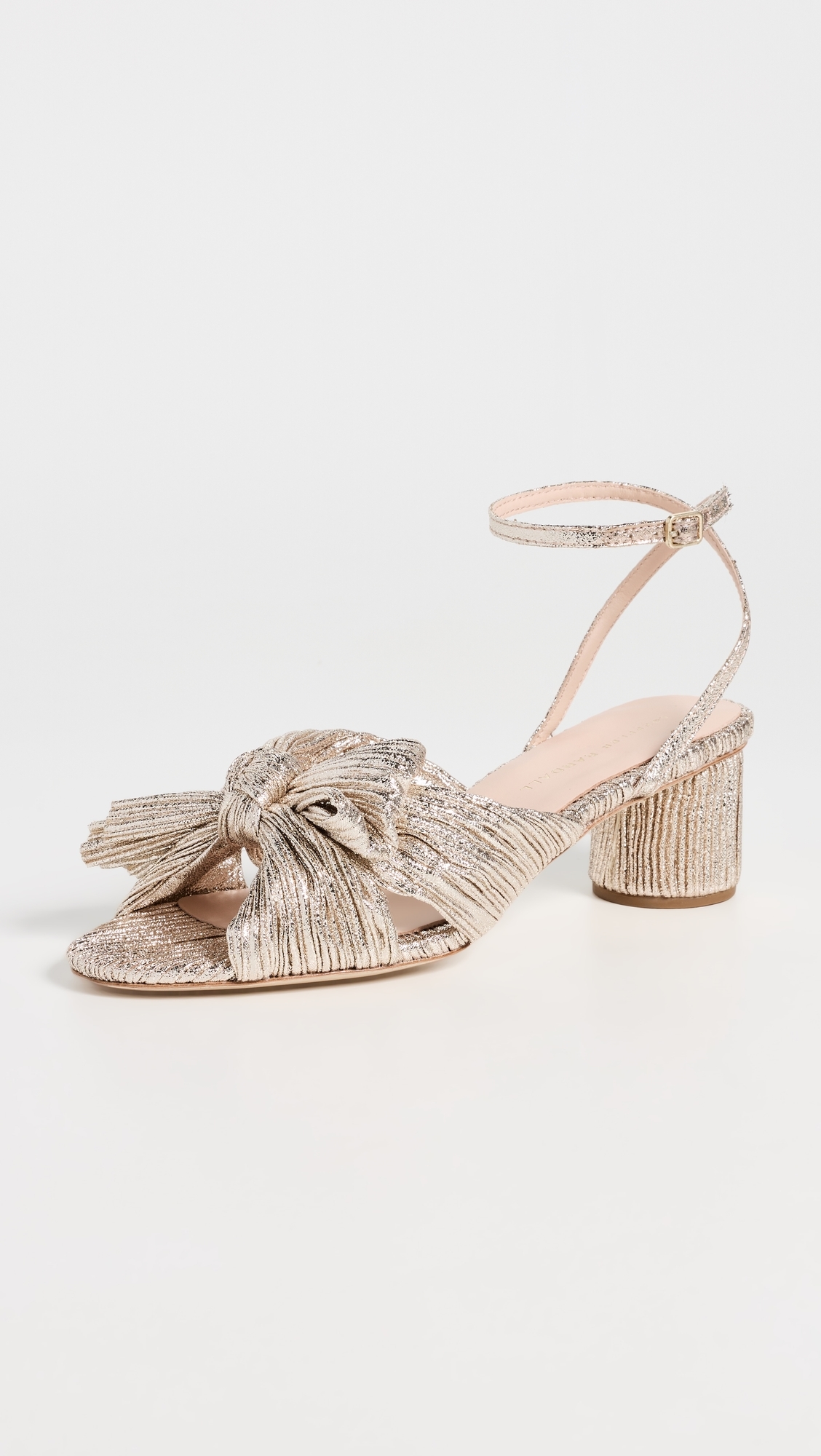 Dahlia Pleated Knot Mules Champagne