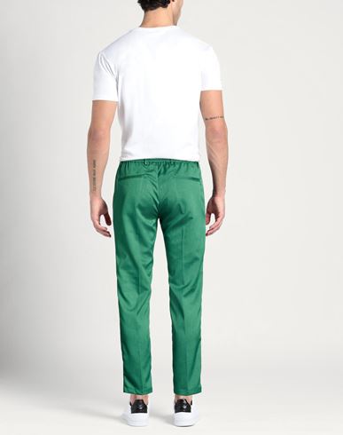 Man Pants Green Size 40 Polyester, Elastane