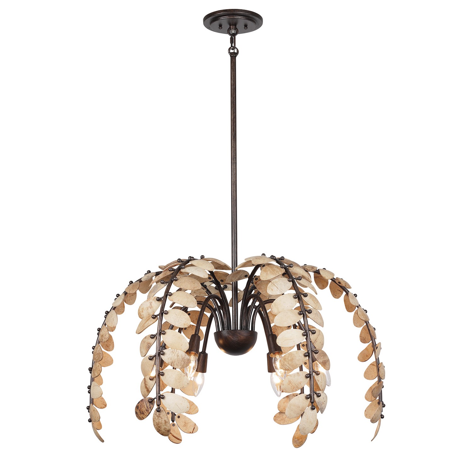 Grecian 6-Light Chandelier in Champagne Mist with Coconut She