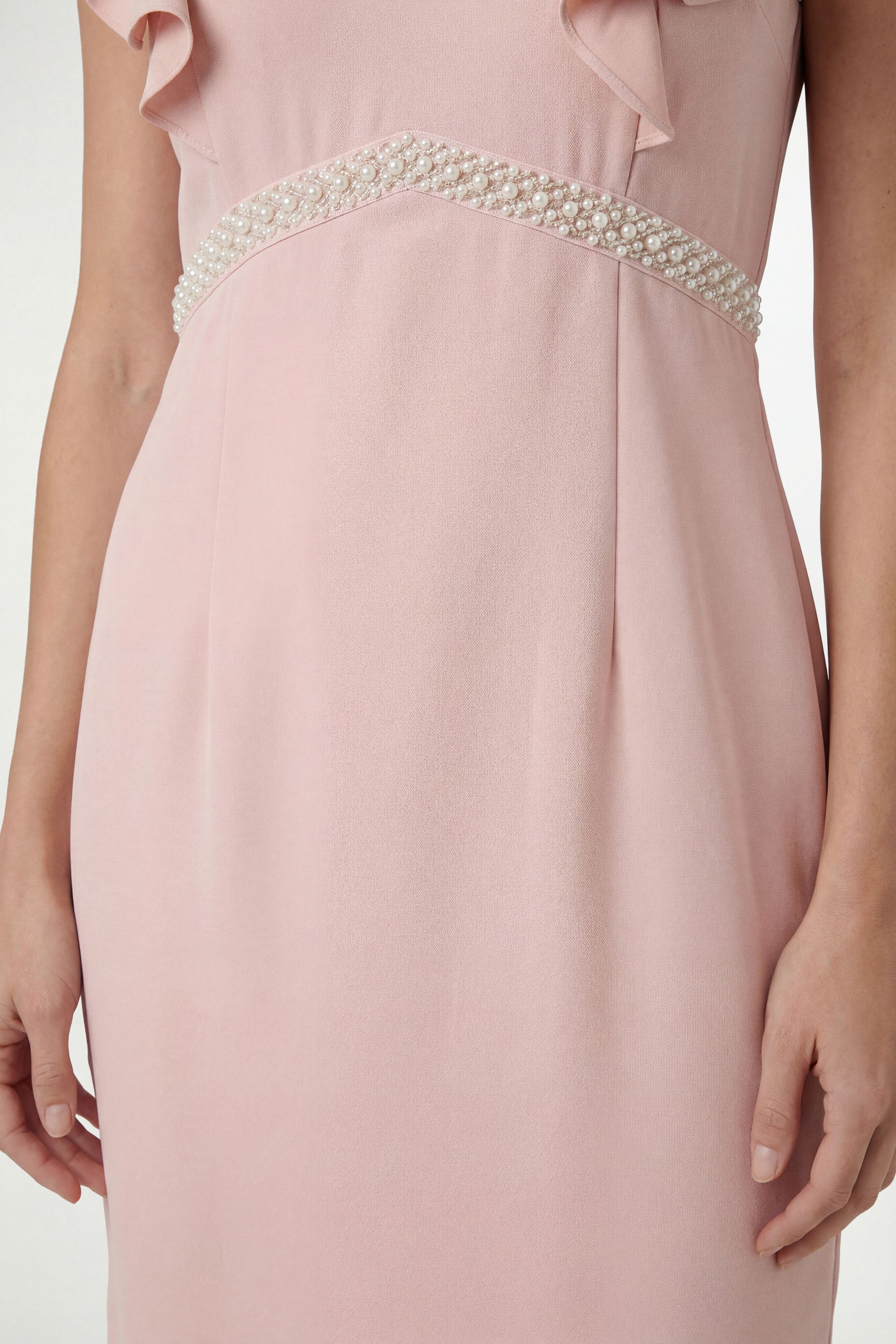Wallis Womens Petite Crepe Embellsihed Pencil Dress - Pink