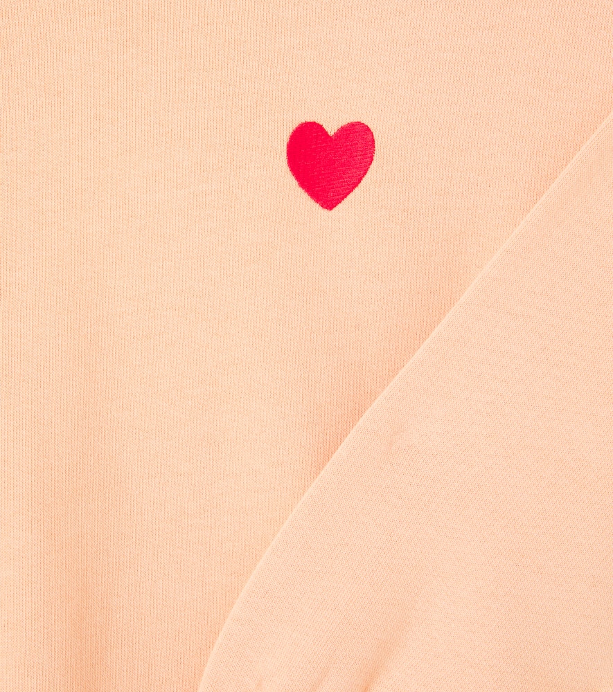 Heart embroidered cotton sweatshirt