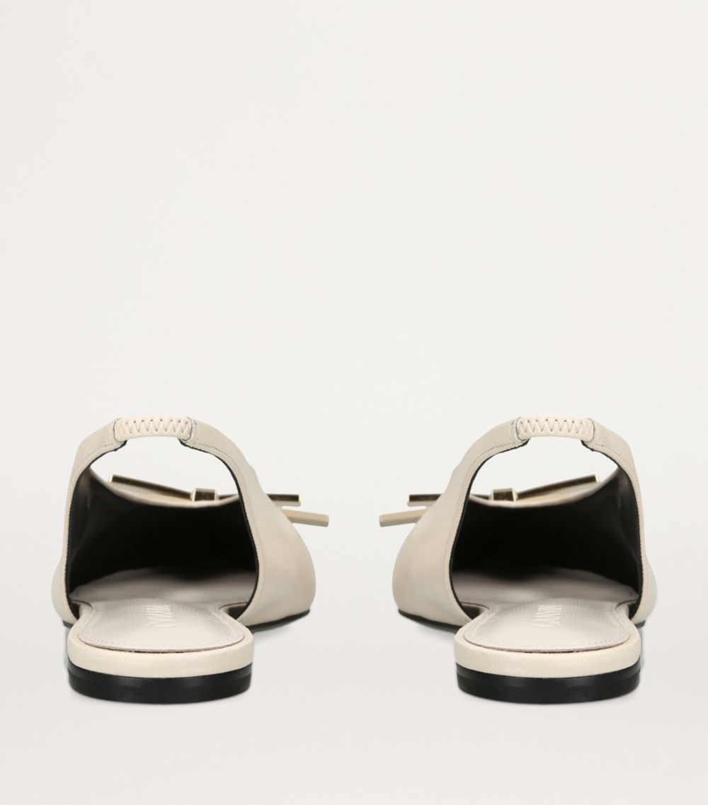 Leather Bow Slingback Flats