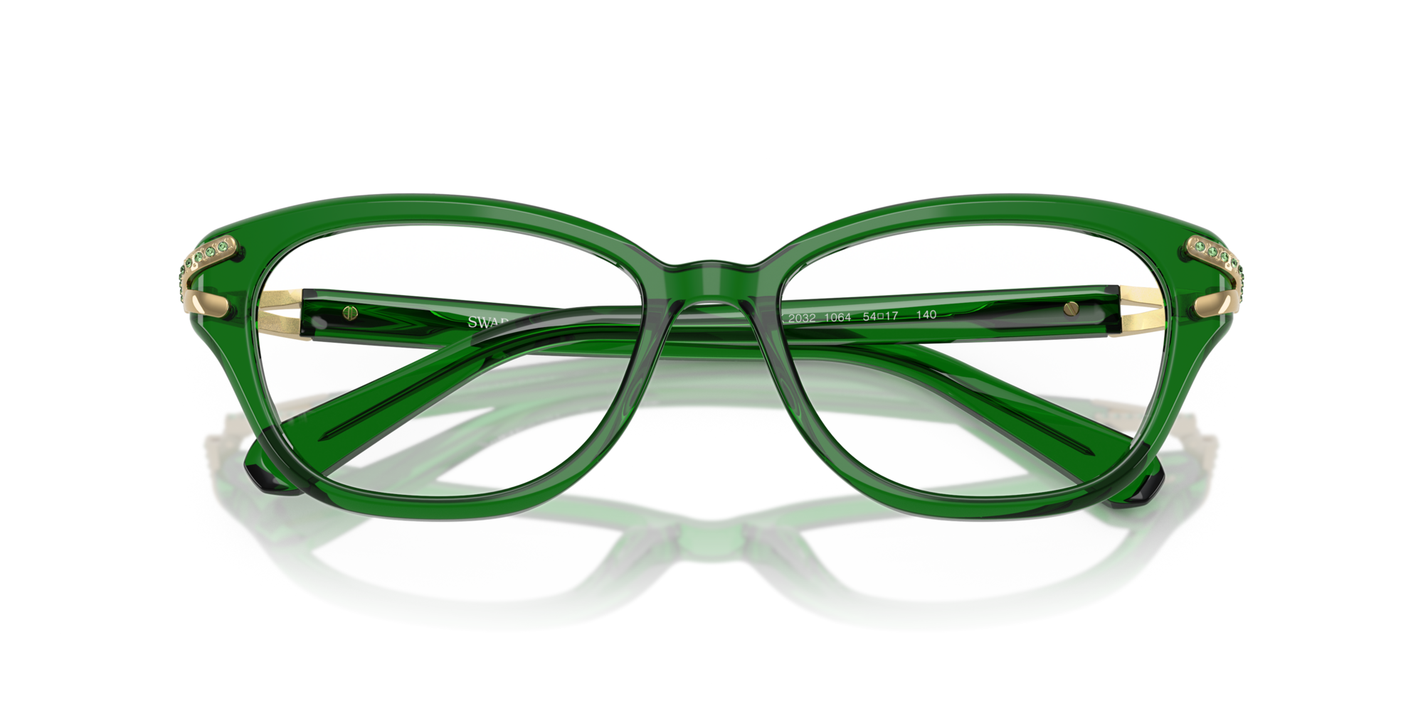 Swarovski Woman Swarovski SK2032 1064 Optical frames Acetate Green Pillow Norma