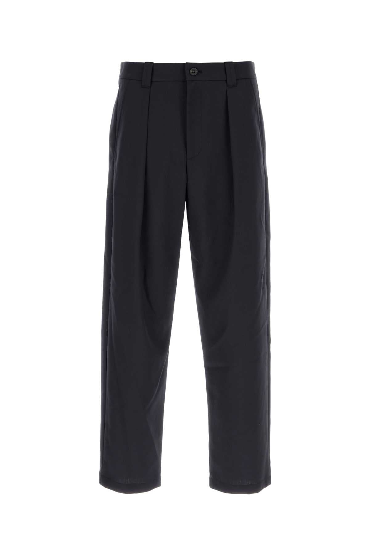 Wool-Blend Trousers — Navy
