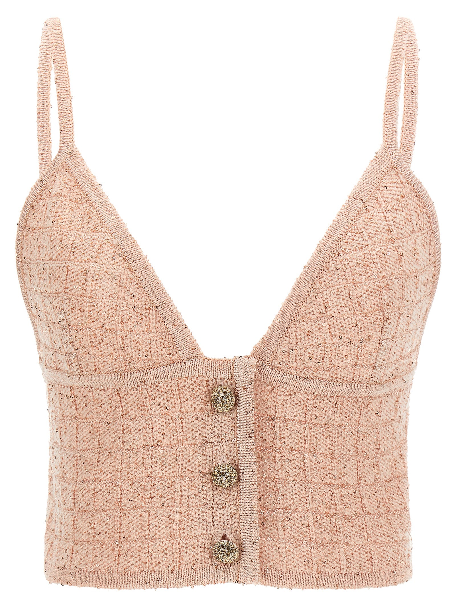Micro Sequin Knit Tank Top — Pink