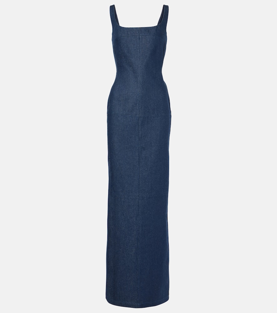 La robe de-Nîmes Spoglio denim bustier dress
