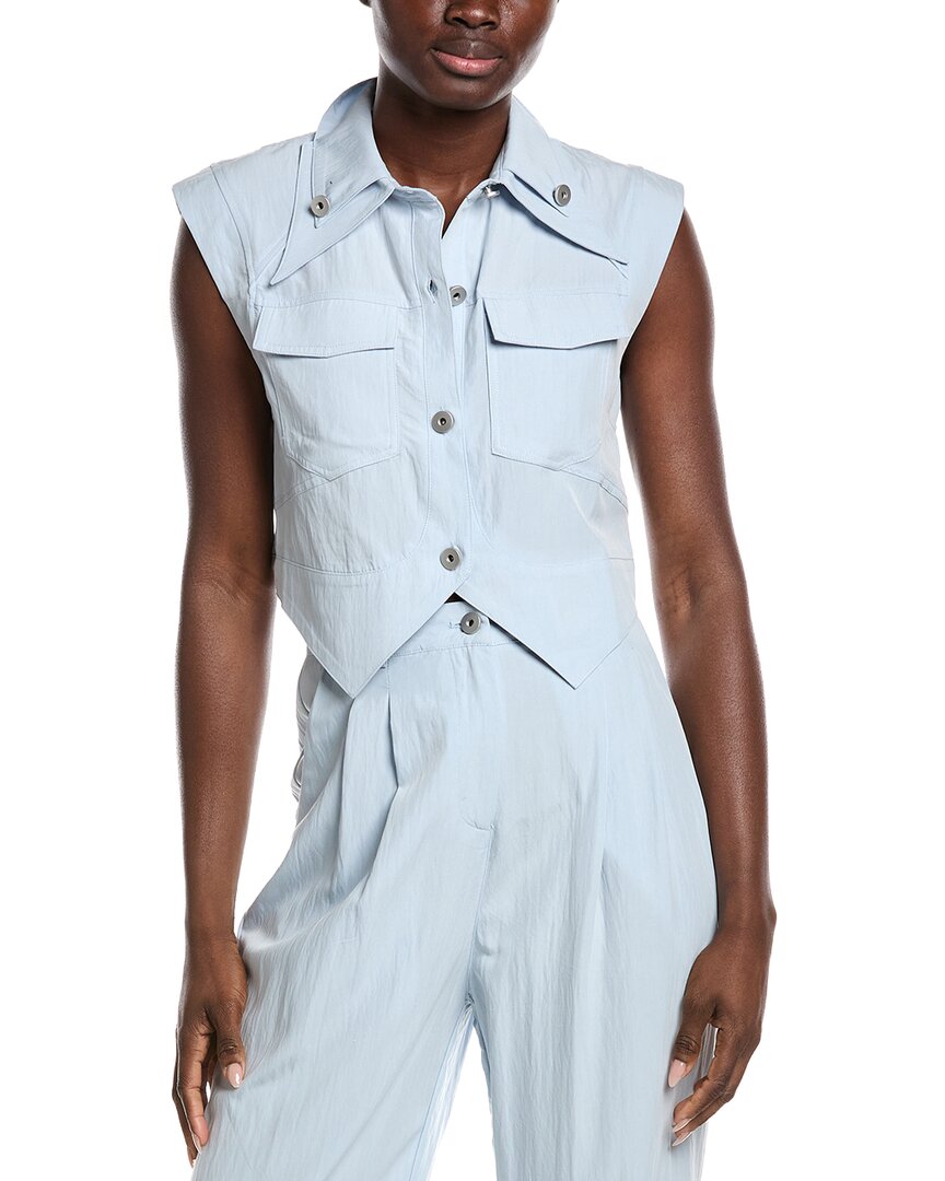 Open V-Bottom Hem Sleeveless Top