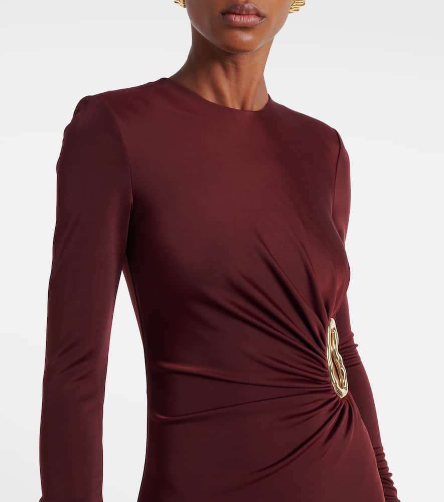 Mischa embellished gathered jersey gown