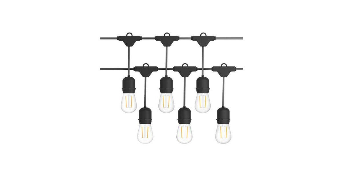 2 Pieces 48 Ft Led Outdoor Waterproof Commercial String Lights Bulbs - Clear