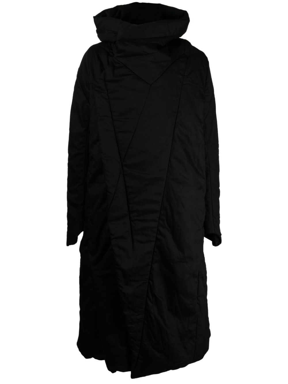 Bonded-seam hooded padded coat - Black