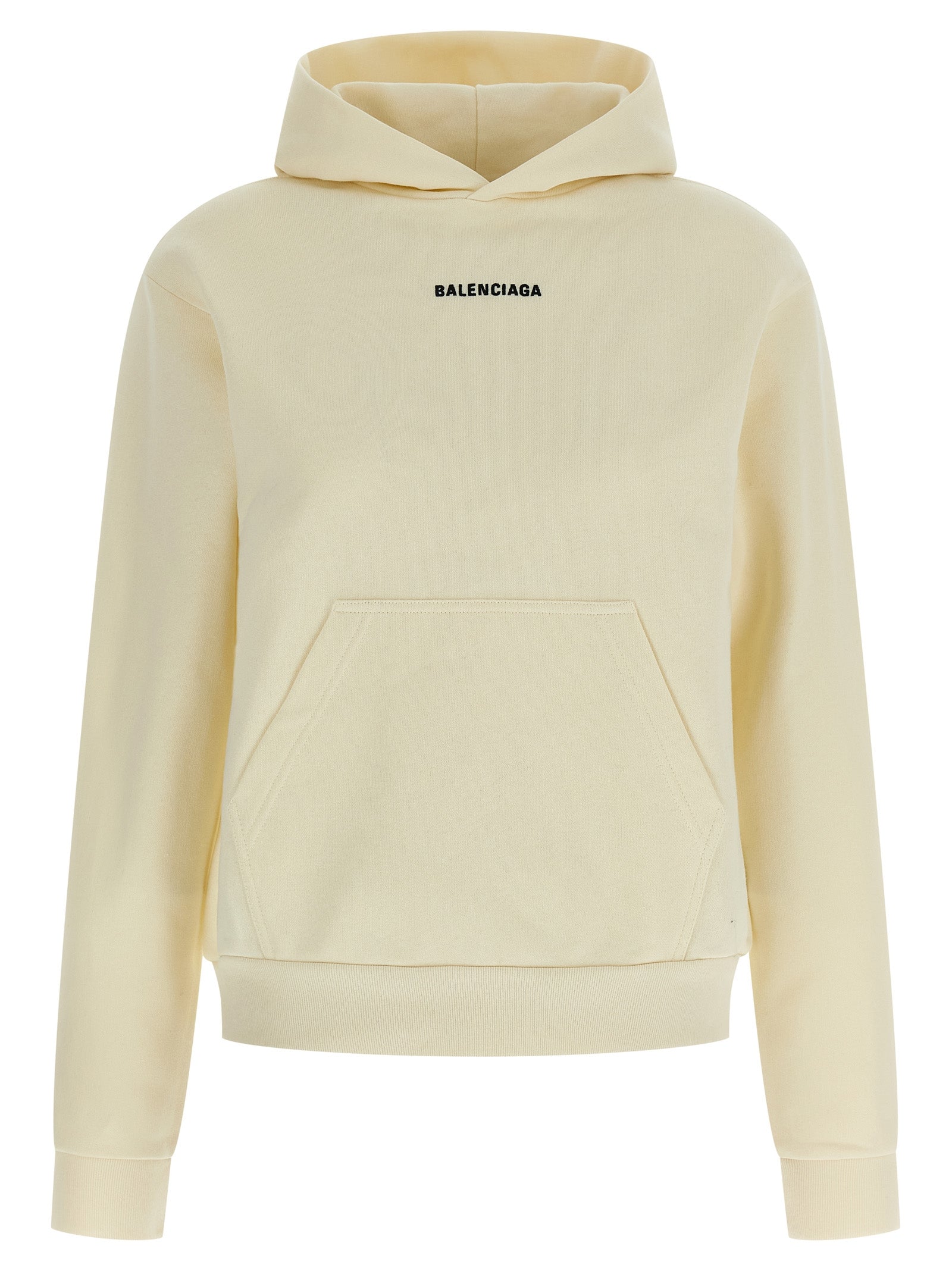 Logo-Embroidered Cotton Hoodie — Beige