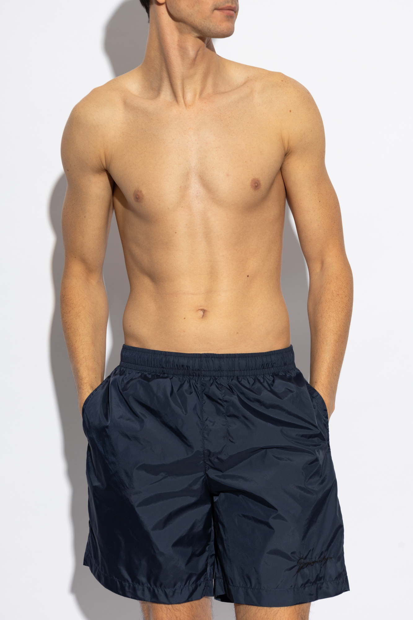 Swim Shorts With Logo, Men's, Navy Blue
