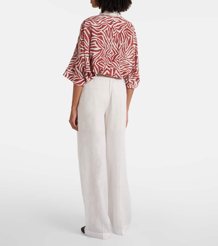 Linen wide-leg pants