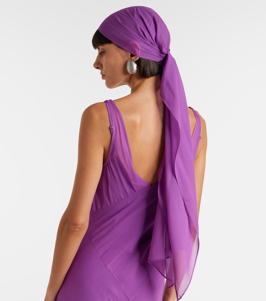 Mystica asymmetric georgette midi dress