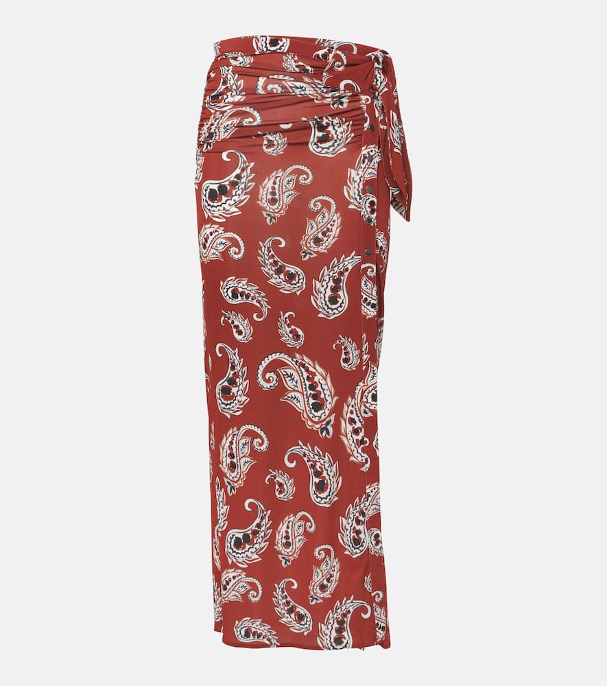 Paisley jersey maxi skirt