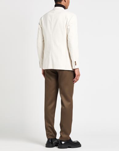 Man Blazer Cream Size 40 Cotton, Linen, Elastane