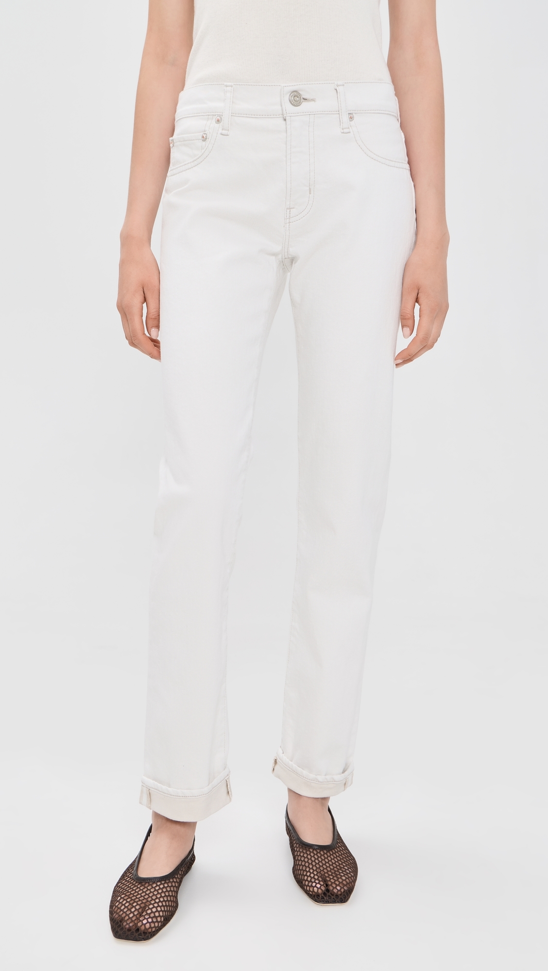 Slim Straight Jeans White