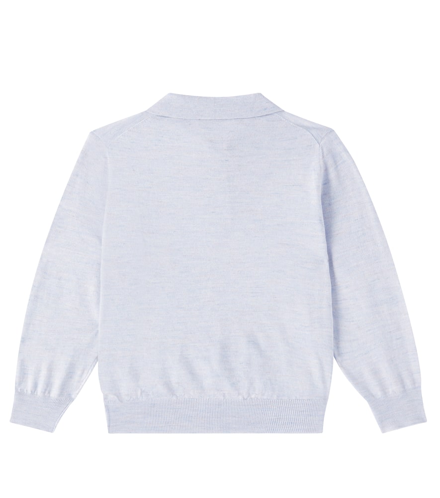 Cashmere, silk, and linen polo sweater