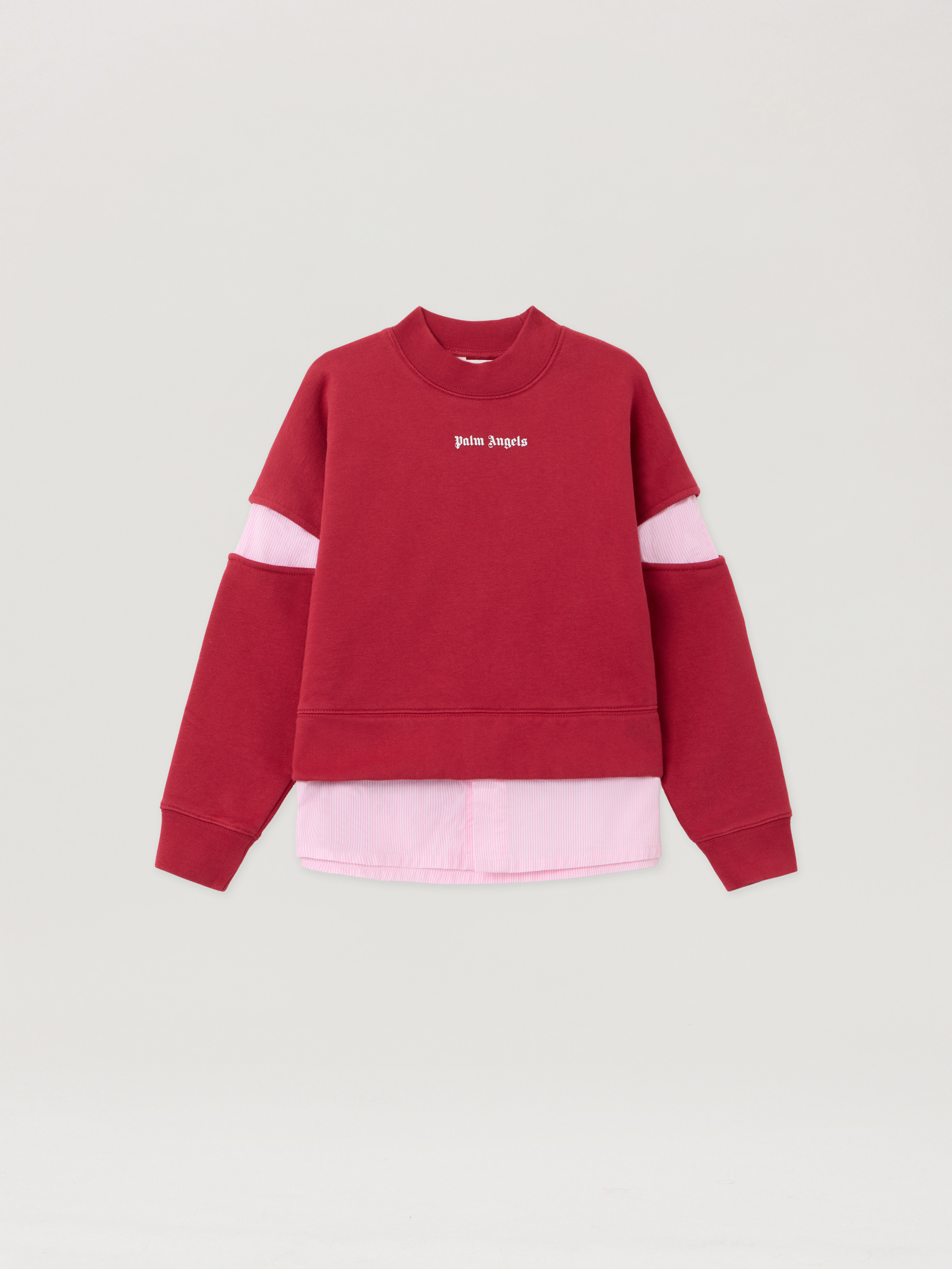 Stripes Hybrid Sweatshirt Kids  Brick Red