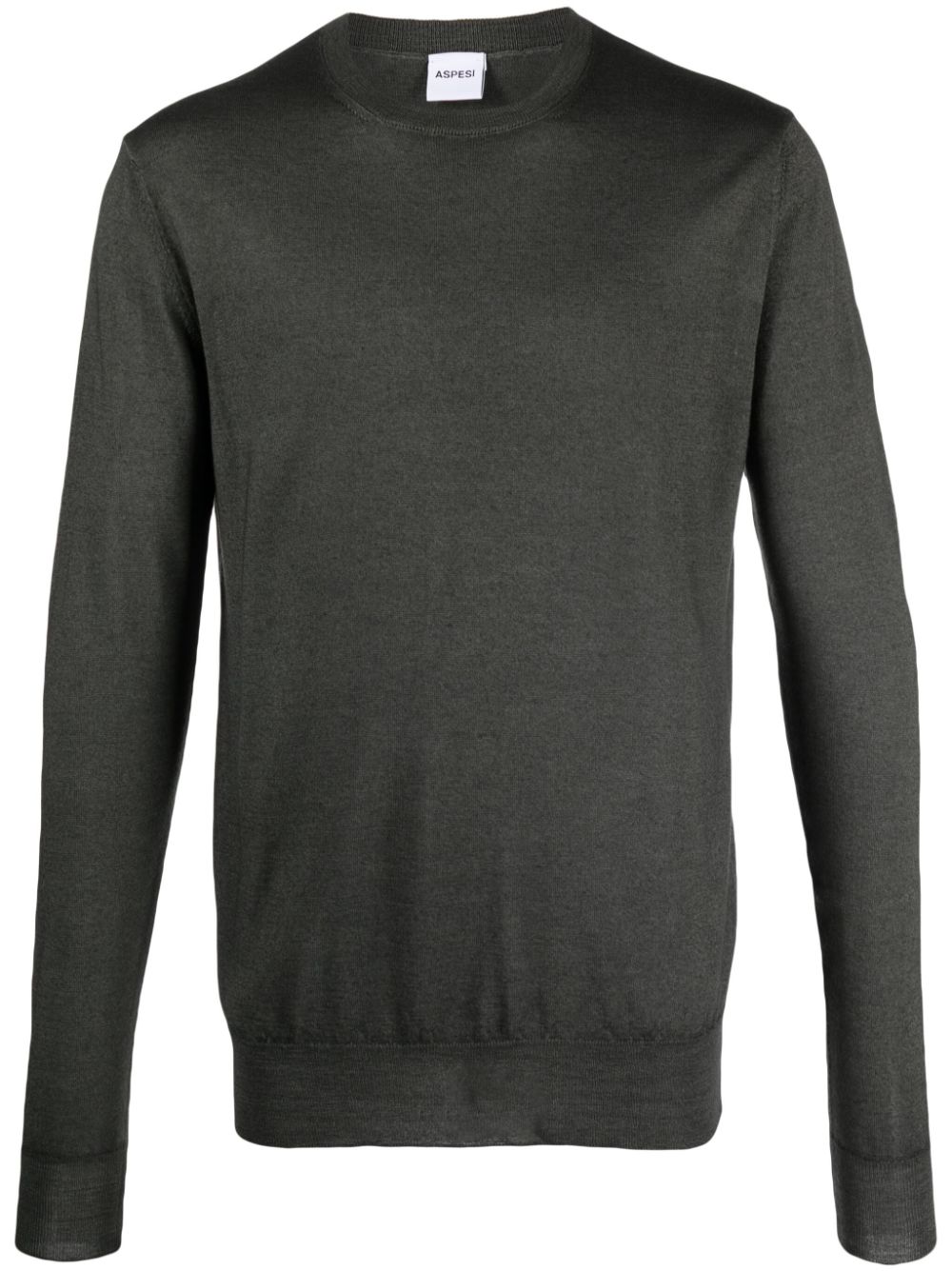 Crew neck mélange-effect jumper - Grey
