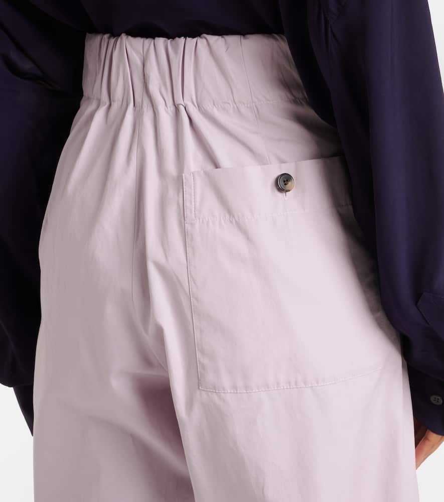 High-rise cotton wide-leg pants
