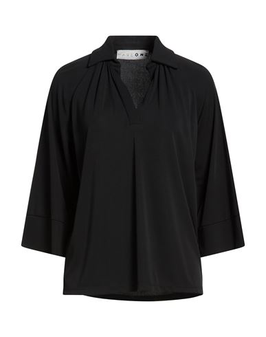 Woman Polo shirt Black Size S Polyester, Elastane