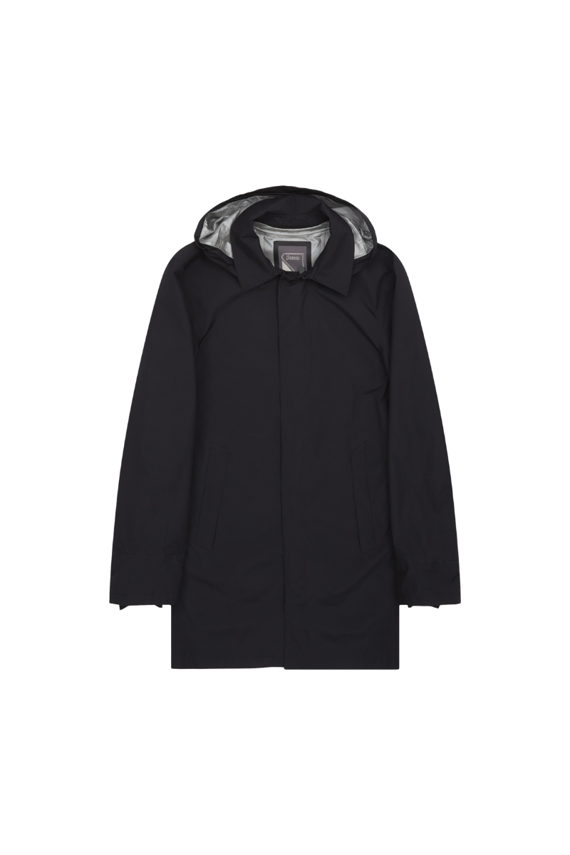 Hooded Technical Coat Coat — Black