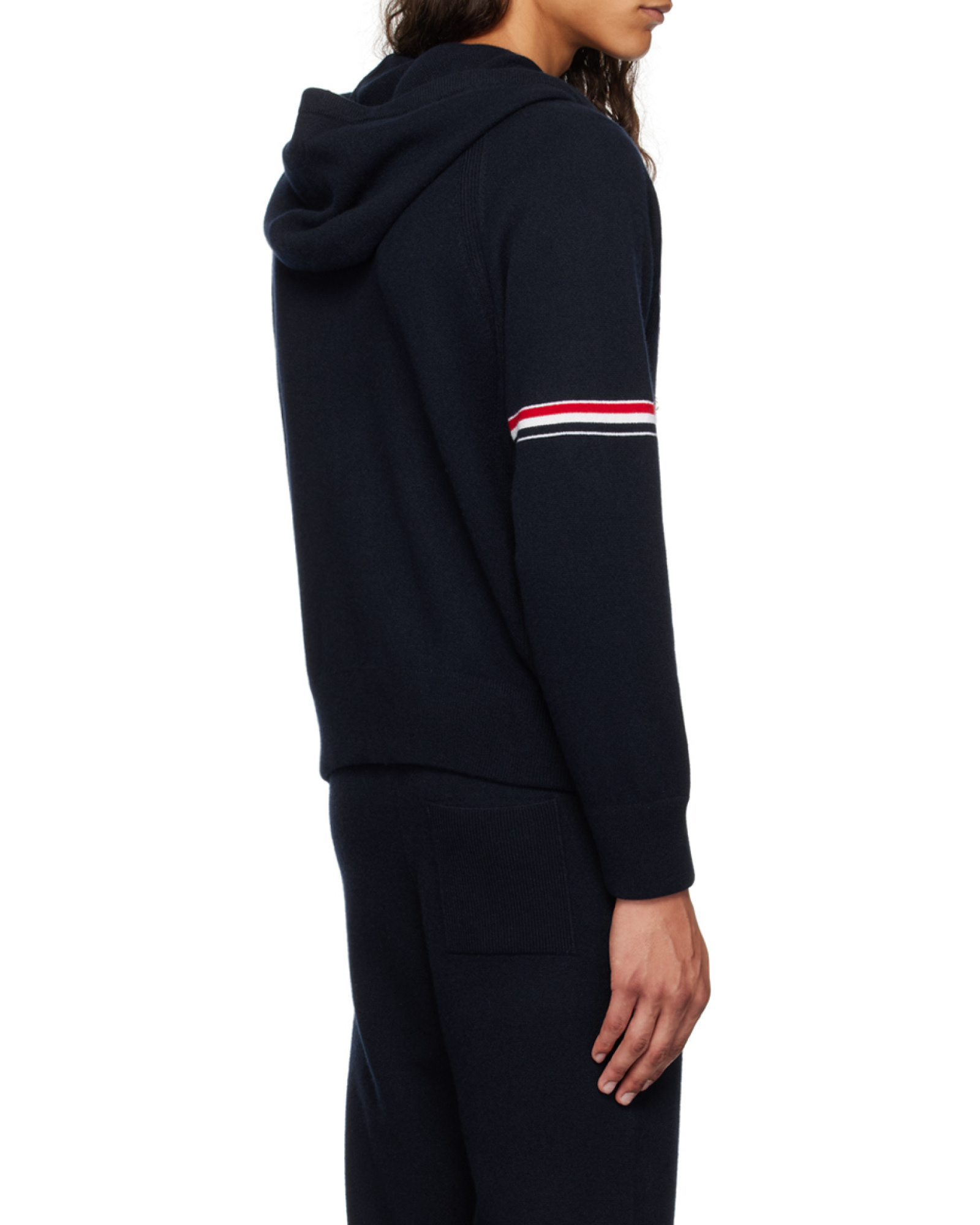 RWB stripe cashmere hoodie