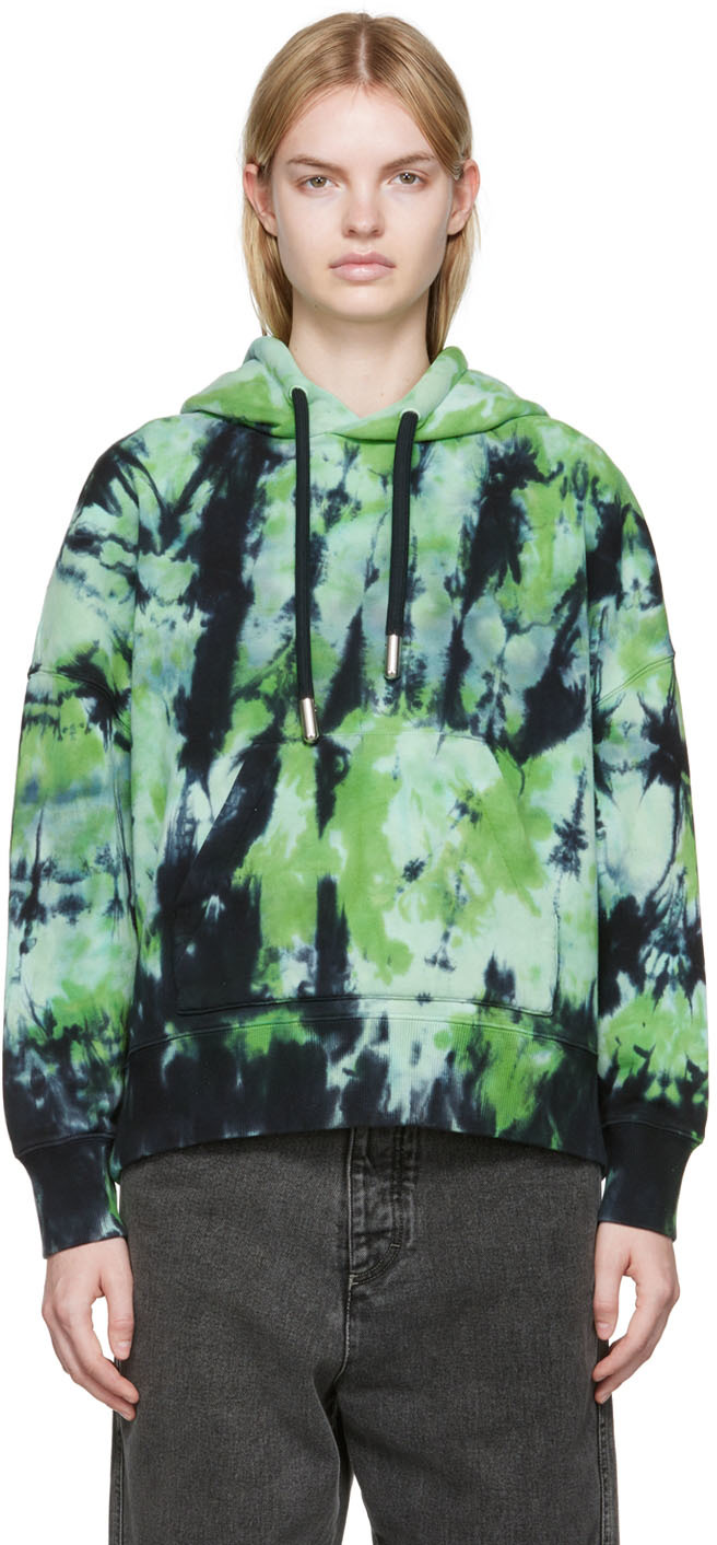 Green cotton hoodie