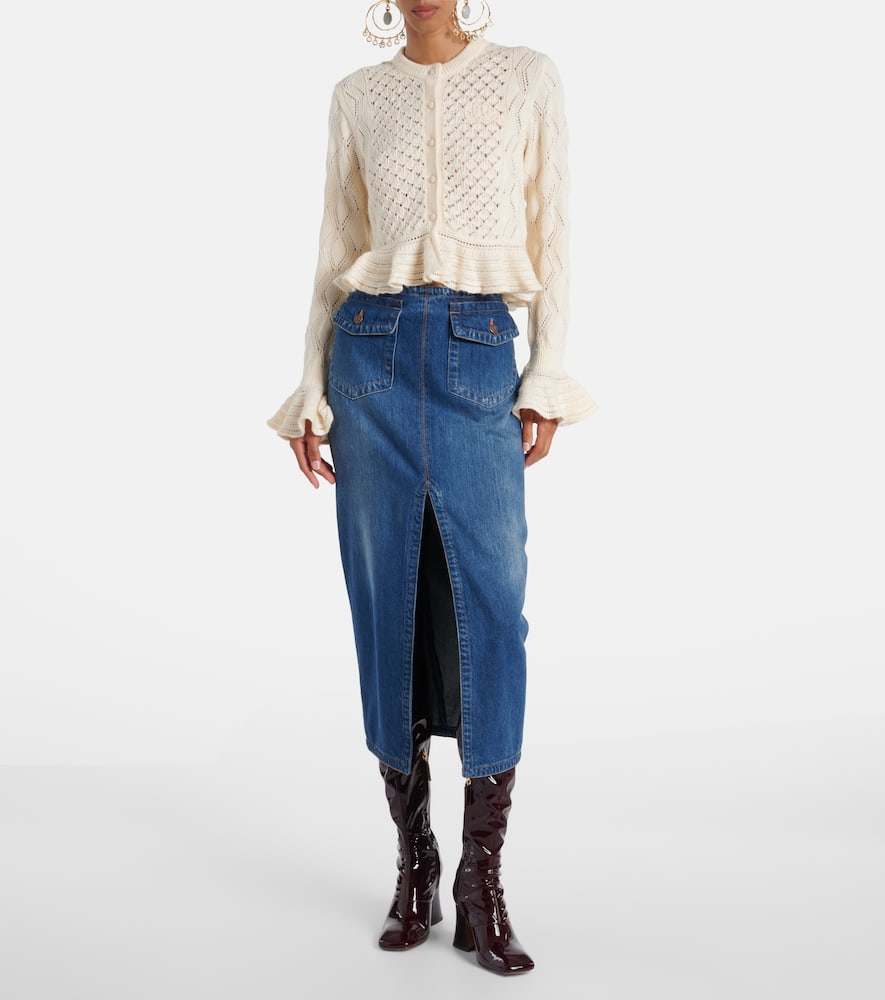 Chloé Crochet cotton, wool and silk cardigan