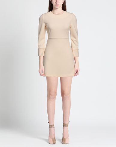 Woman Mini dress Beige Size 6 Polyester, Elastane