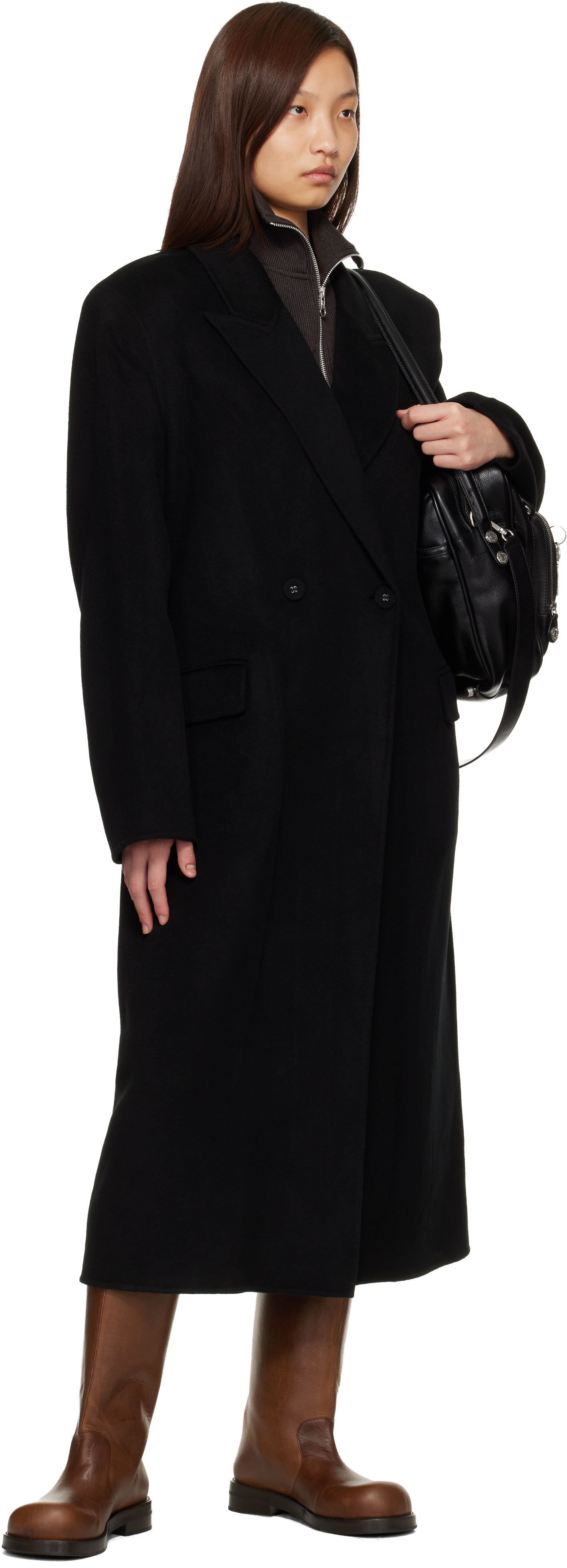 Black Double-Breasted Coat