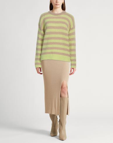 Alysi Woman Sweater Lime green Size L Mohair wool, Polyamide, Elastane