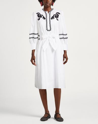 Woman Midi dress White Size 10 Cotton