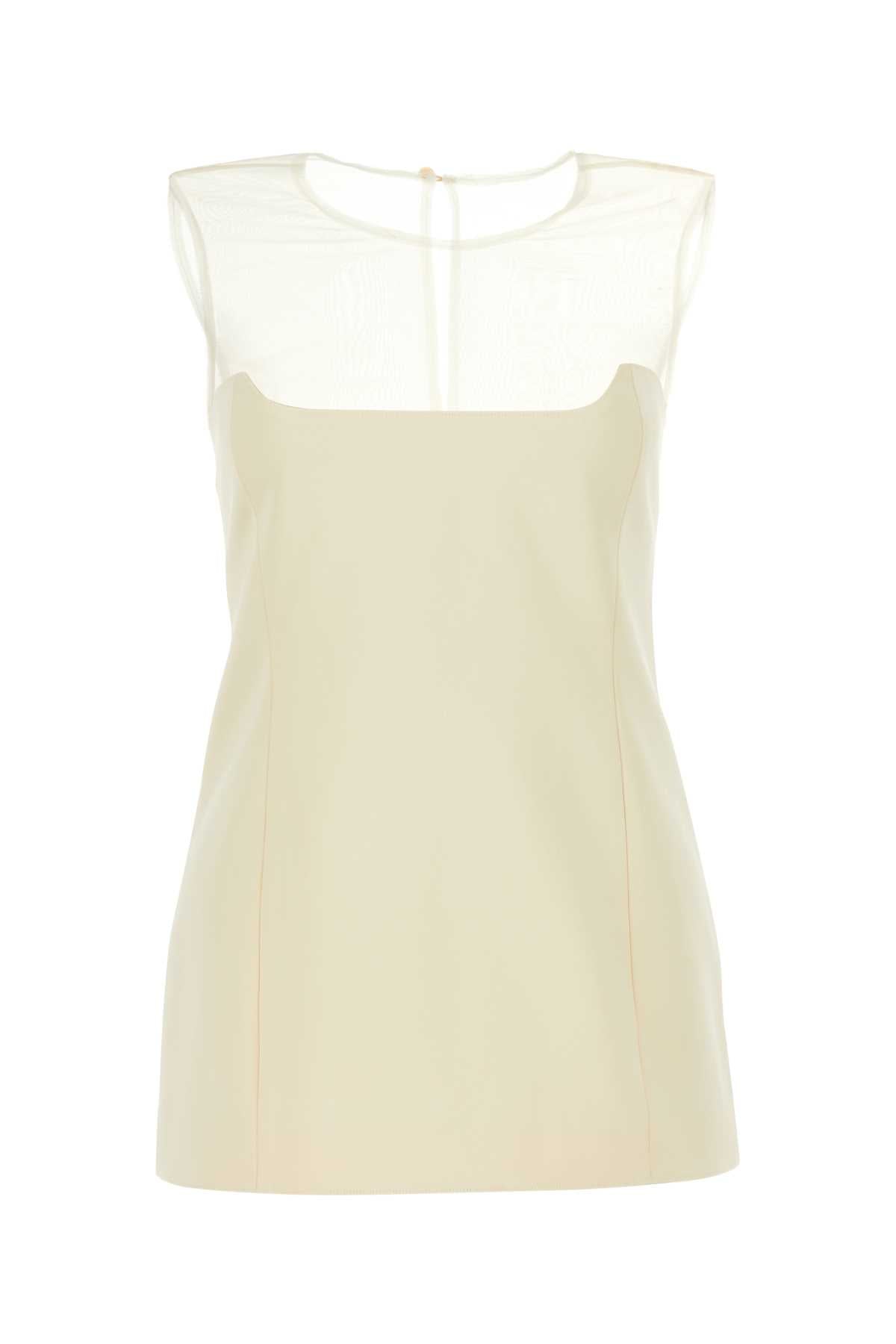 Cotton-Silk Blend Tank Top — White
