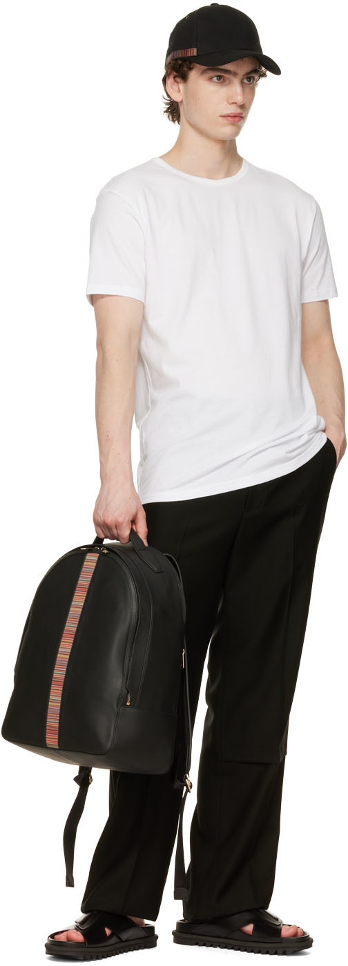 Black leather backpack
