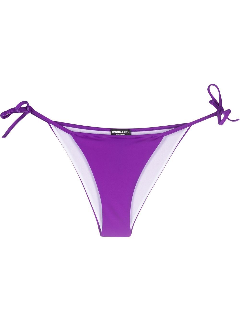 Logo-print side-tie bikini bottoms - Purple