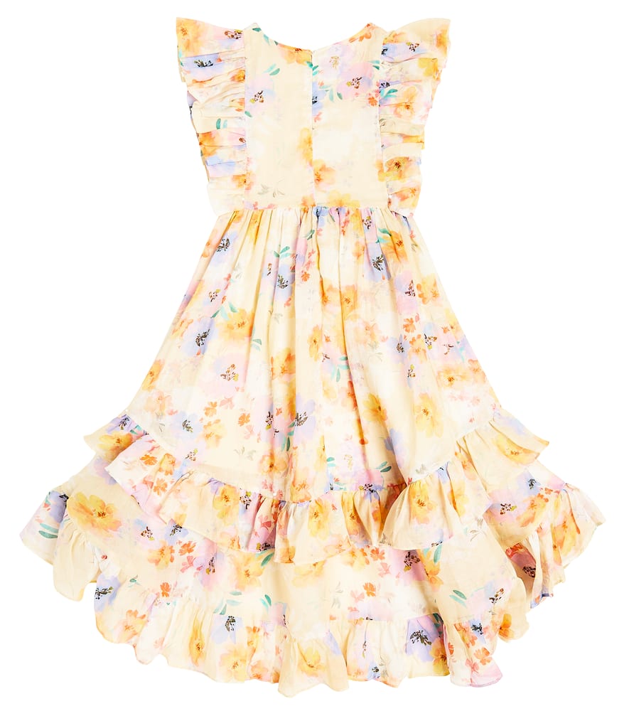 Petite Amalie Ruffled floral linen dress