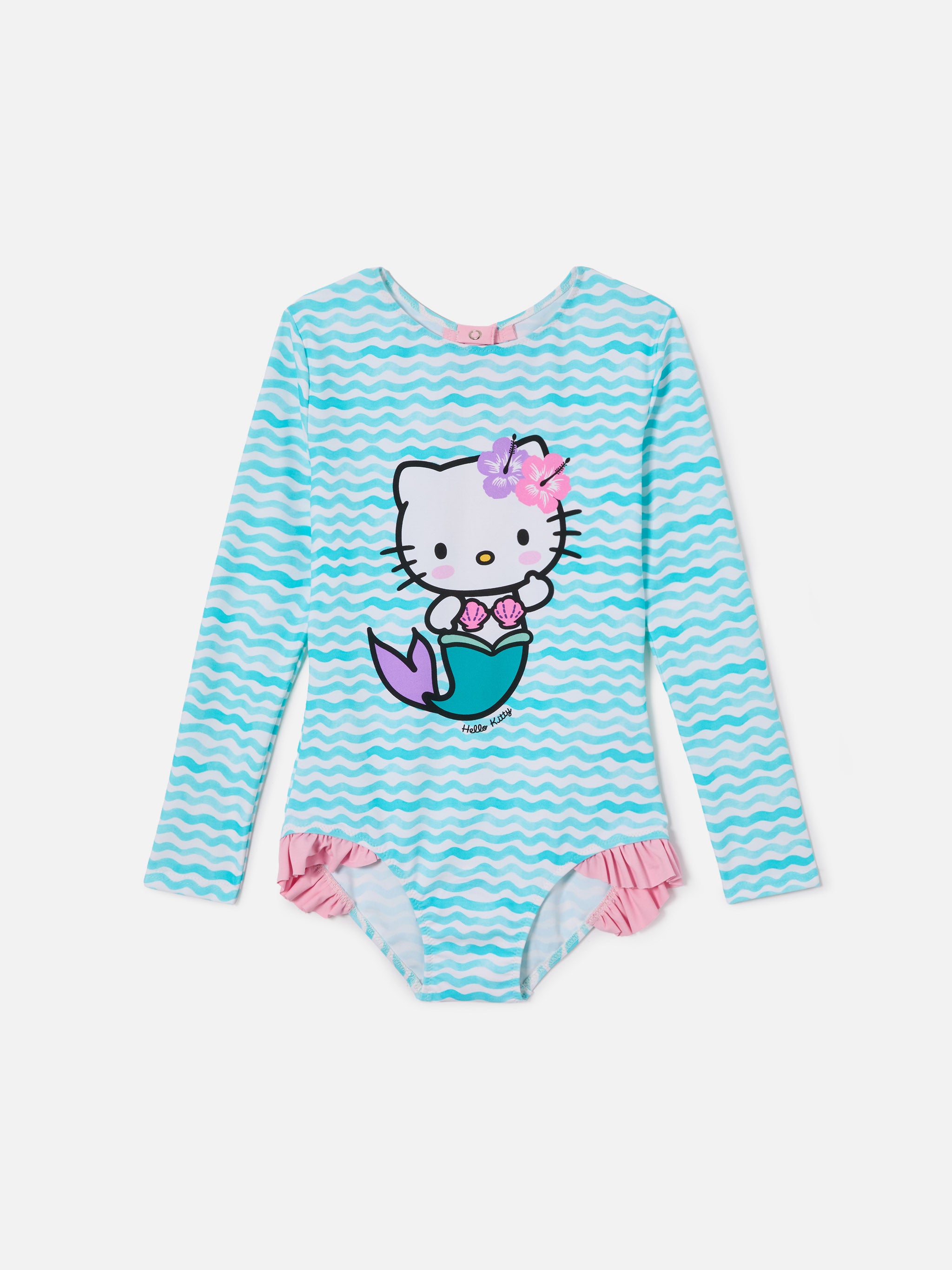 Cressy Long-Sleeve One-Piece Swimsuit With Hello Kitty Print Special Edition Green Wetsuit