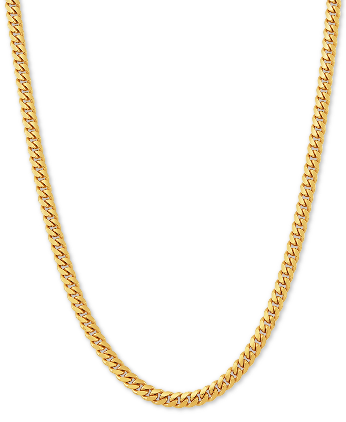 "Cuban Link 24"" Chain Necklace in 18k Gold-Plated Sterling Silver - Gold Over Silver"