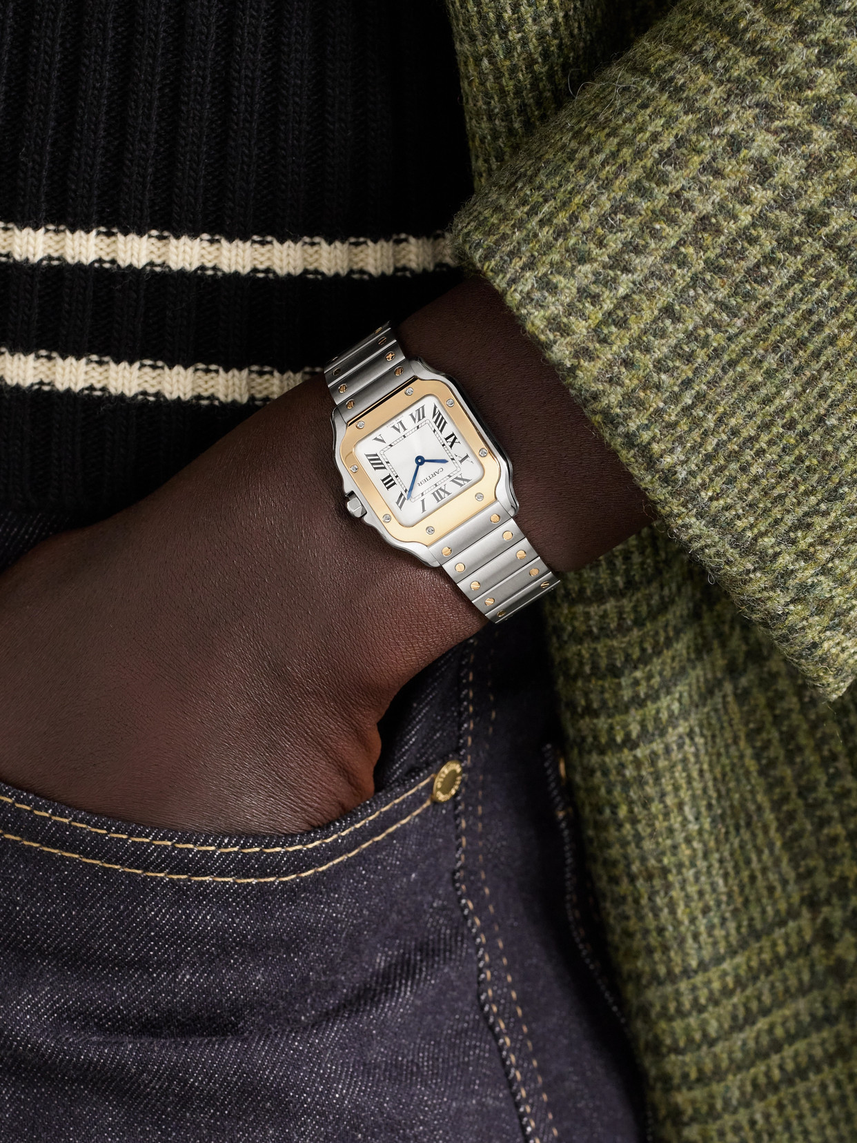 Santos De 34.5mm Stainless Steel And 18-karat Gold Watch - One size