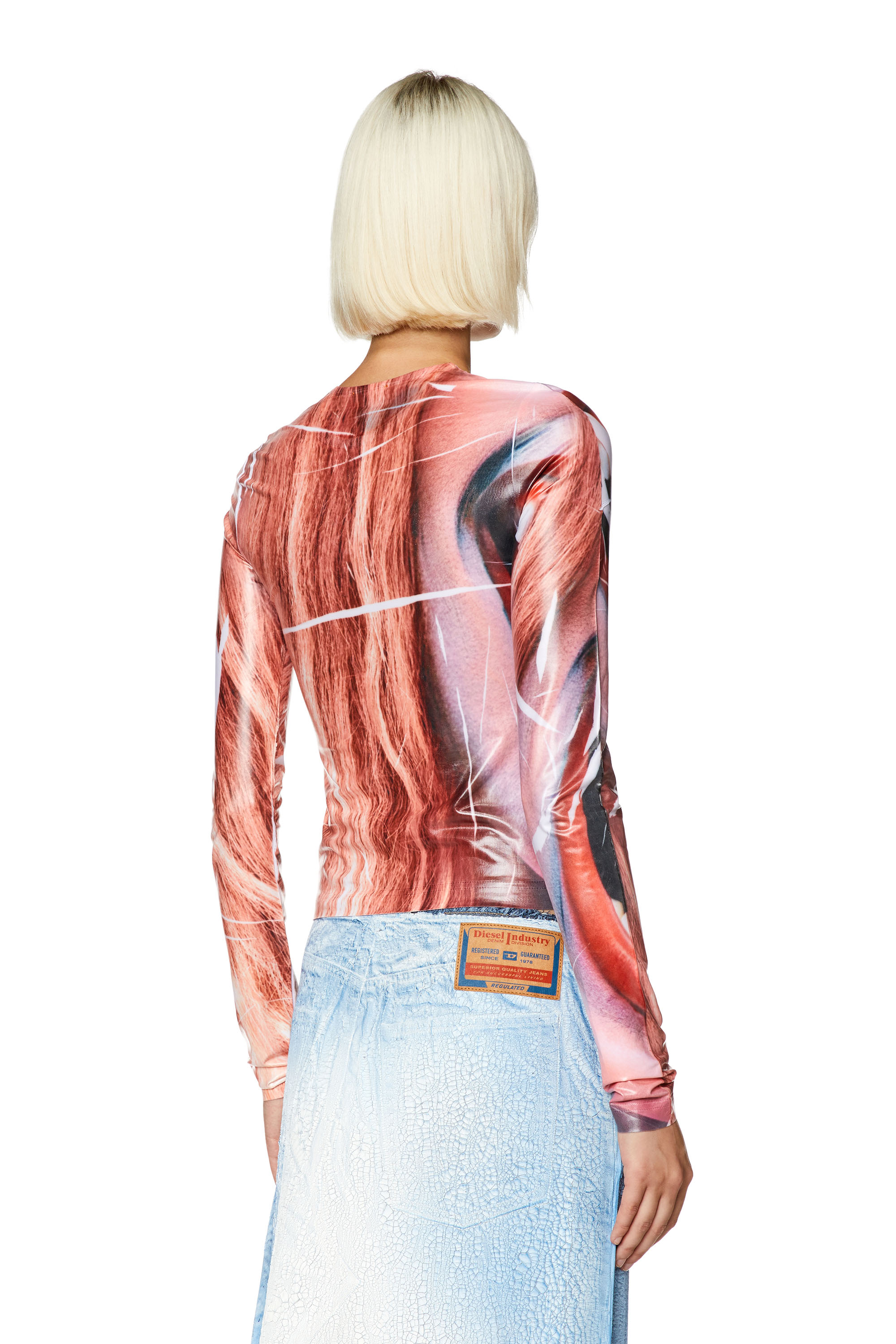 Graphic-print stretch T-shirt - Red