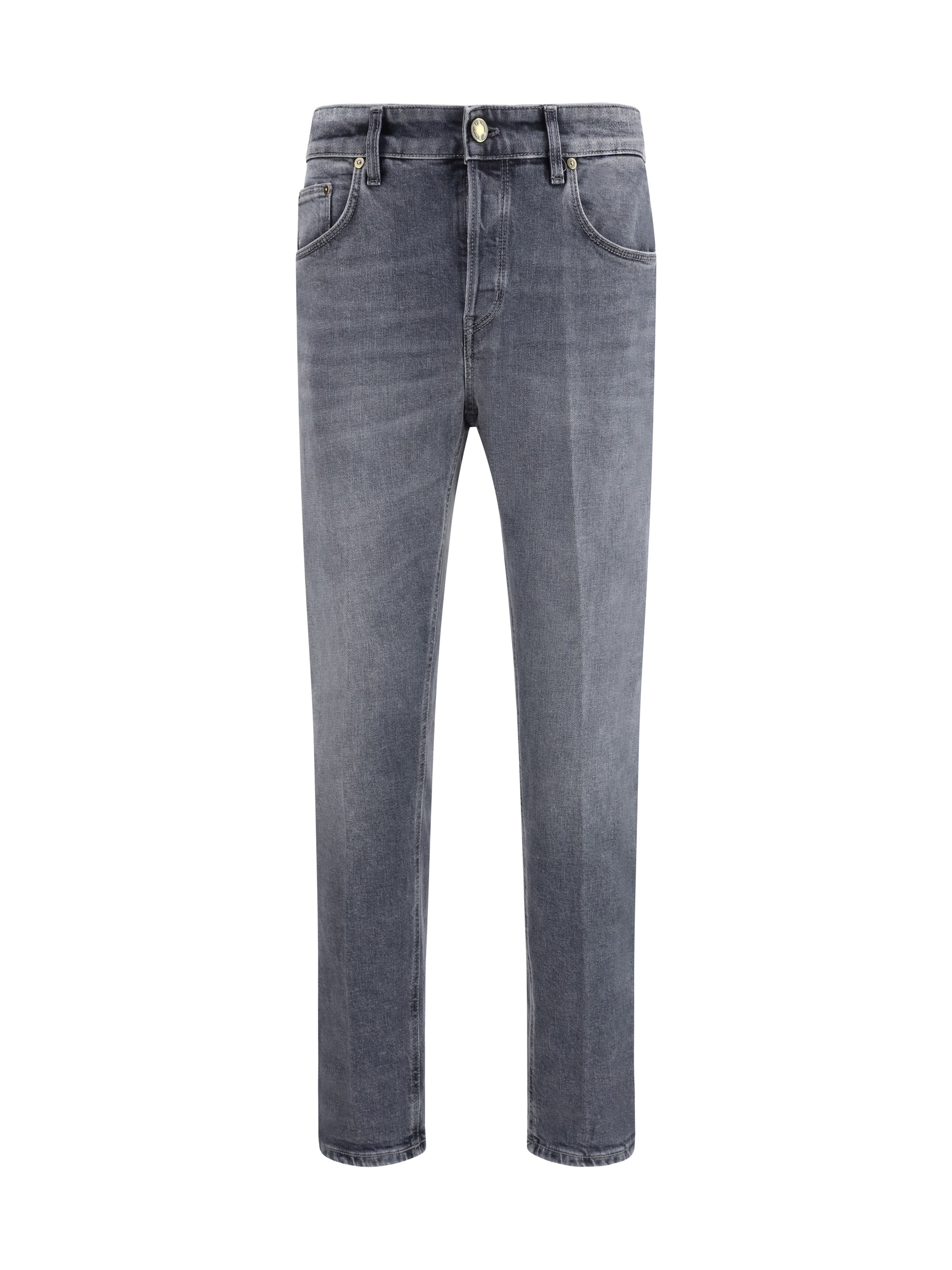 Five-Pocket Cotton Jeans — Gray