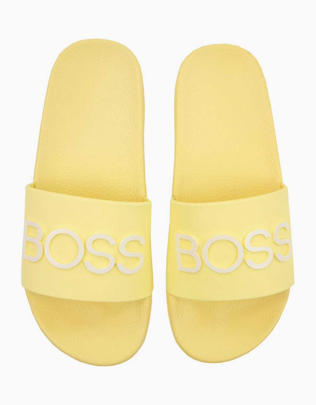 Hugo Boss Kids Embossed Logo Sliders Yellow