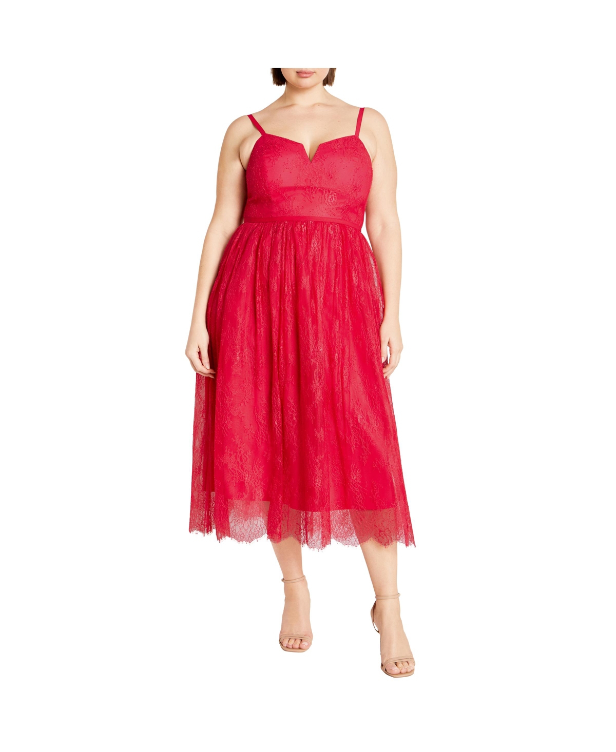Plus Size Serena Dress - Lipstick pink