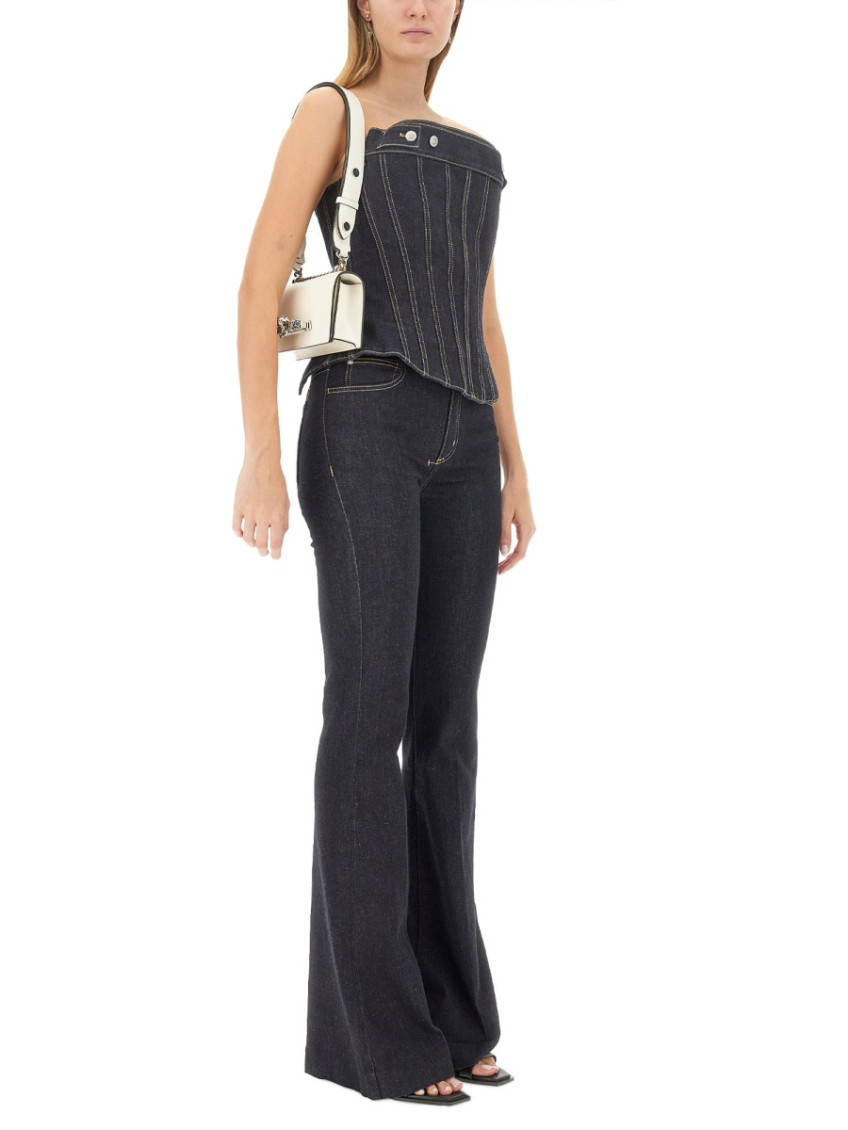 Blue Denim Corset Top