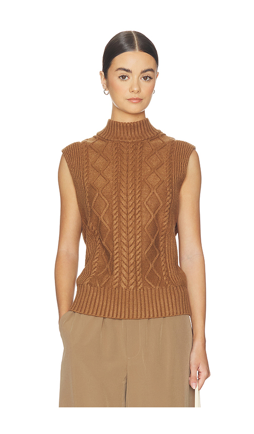 Varley Joilette Roll Neck Vest Top in Brown. - L also in M, S