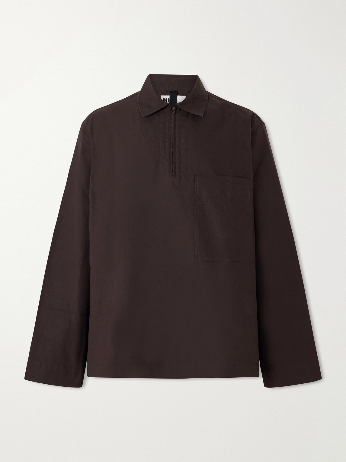 Half Zip-Up Cotton Shirt