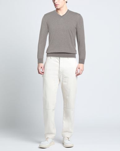 Man Sweater Taupe Size 46 Merino Wool