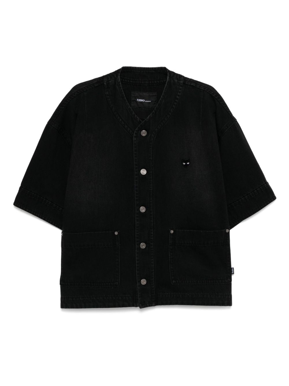Baseball half shirt - Black
